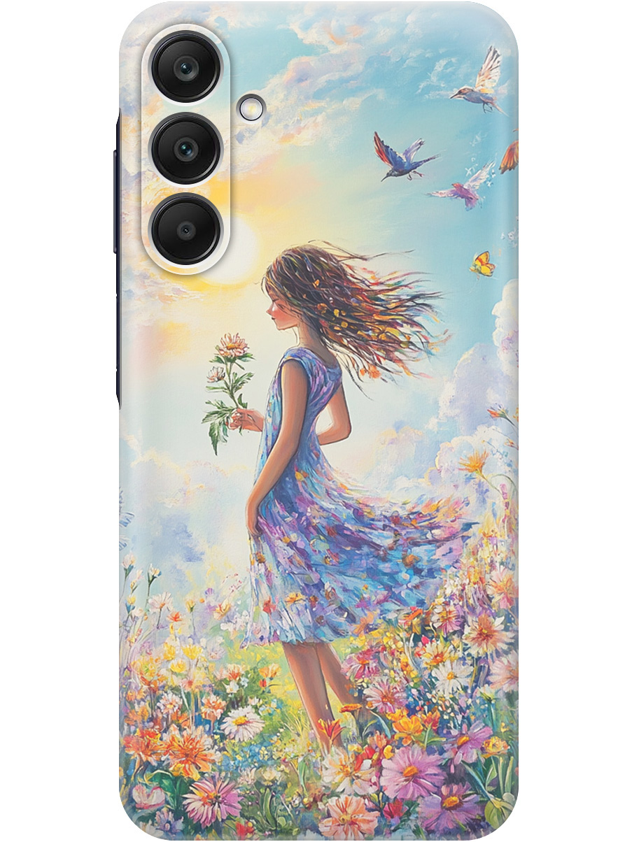 

Силиконовый чехол на Samsung Galaxy A25 с принтом "Девочка в поле цветов", Прозрачный;зеленый;розовый;синий;желтый, 780484423
