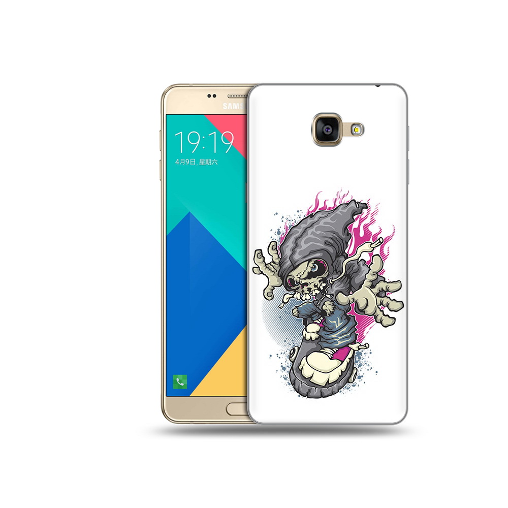 

Чехол MyPads Tocco для Samsung Galaxy A9 нарисованный скелет на скейт борде, Прозрачный, Tocco