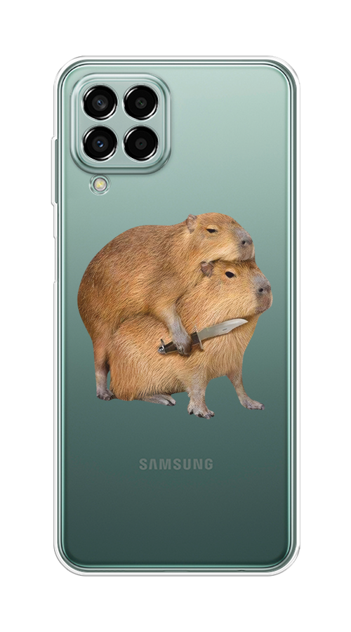 

Чехол на Samsung Galaxy M33 "Капибара с ножом", Бежевый, 2105650-1