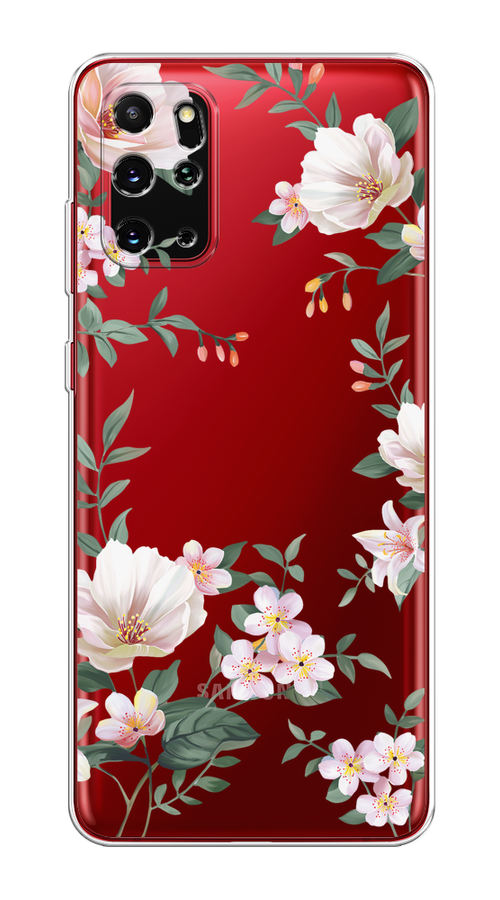 

Чехол на Samsung Galaxy S20 Plus "Beautiful white flowers", Бежевый;зеленый, 29350-1