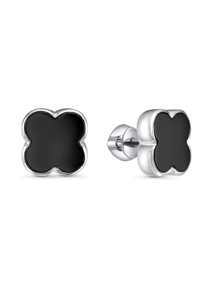 

Пусеты из серебра с ониксом SamoroDki Jewelry 02-00-001-34р, 02-00-001-34р