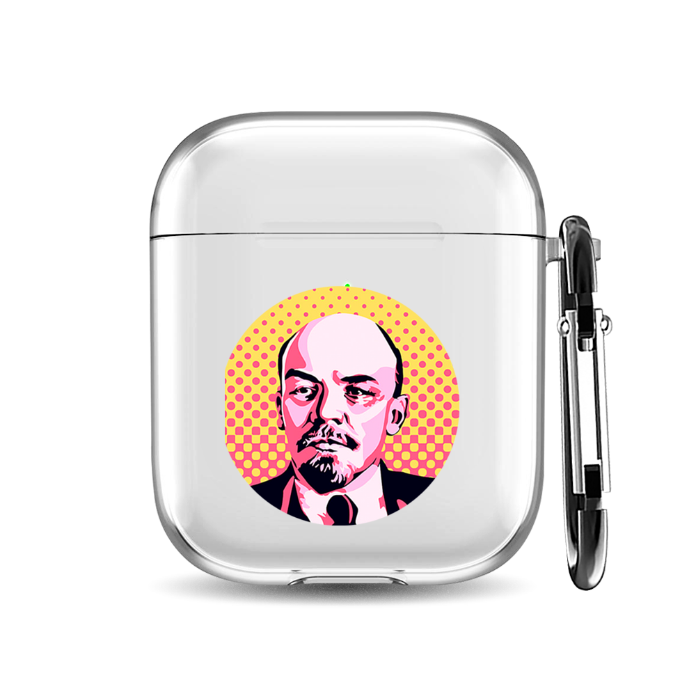 

Силиконовый чехол для наушников Airpods 1/2 "Ленин вектор-арт", AIPC-410-9A-1