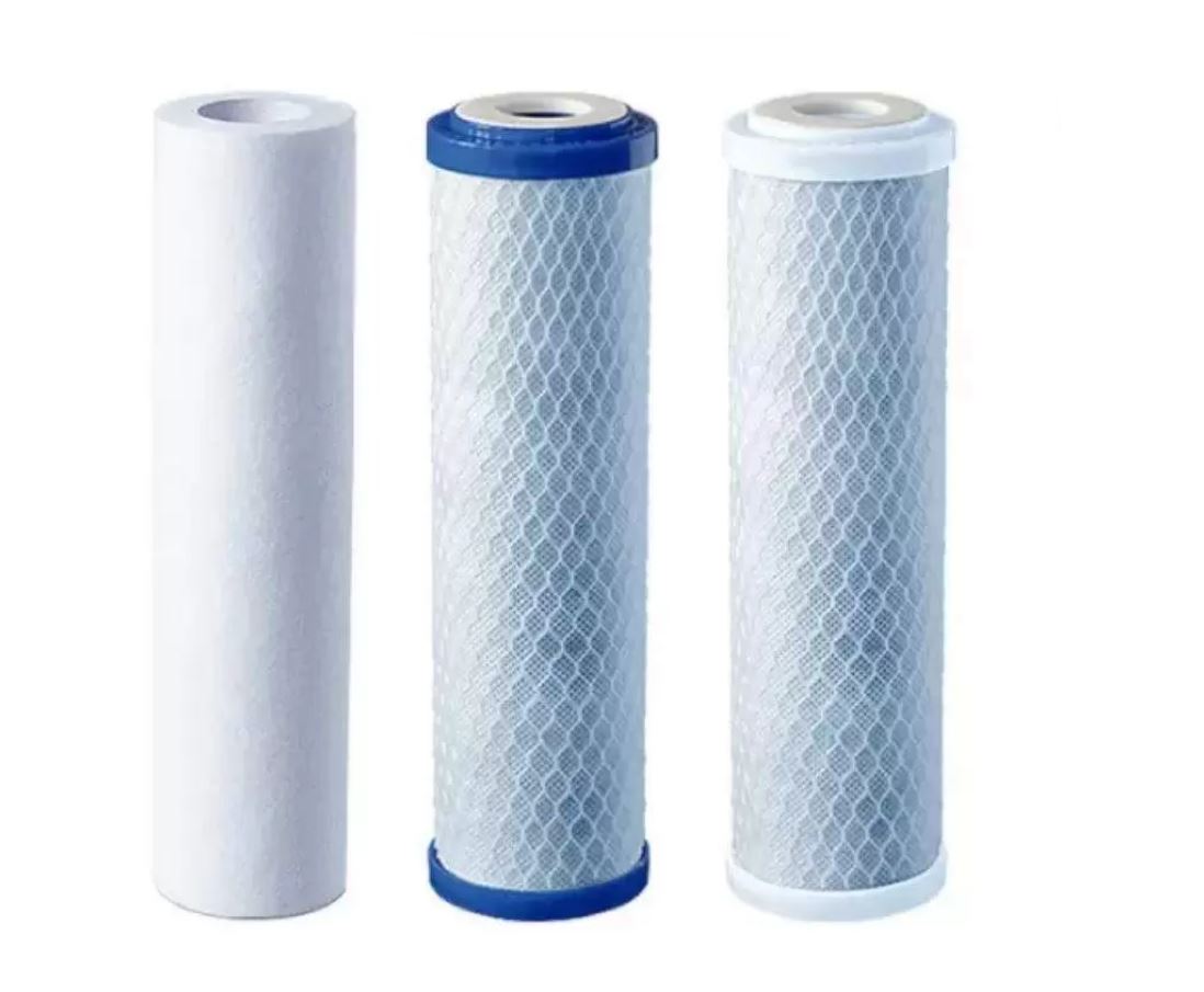 Комплект из 3-х картриджей 10SL. Подходит к фильтрам для воды Аквафор Трио Норма