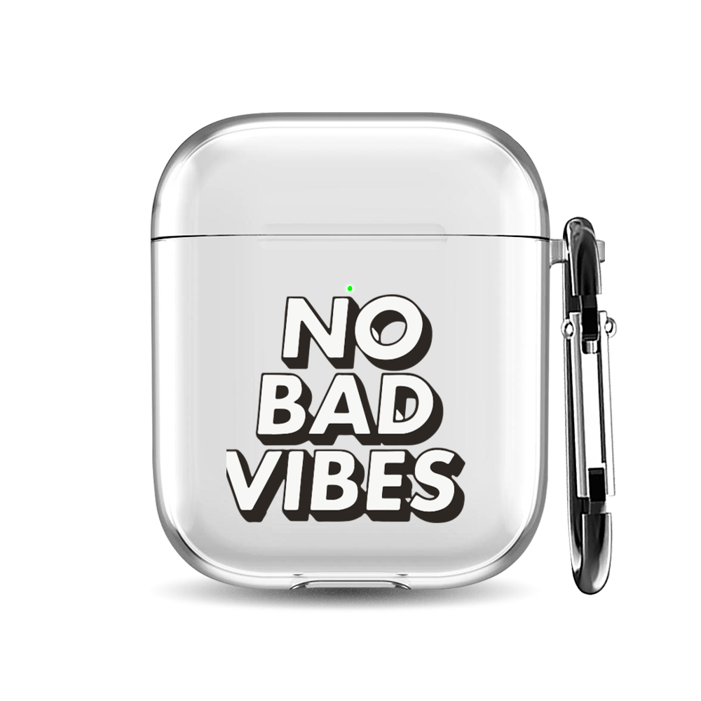 

Силиконовый чехол для наушников Airpods 1/2 "No Bad Vibes", AIPC-410-9A-1