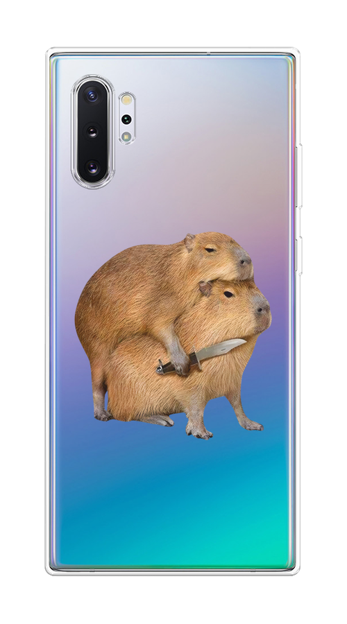 

Чехол на Samsung Galaxy Note 10 Plus "Капибара с ножом", Бежевый, 28550-1