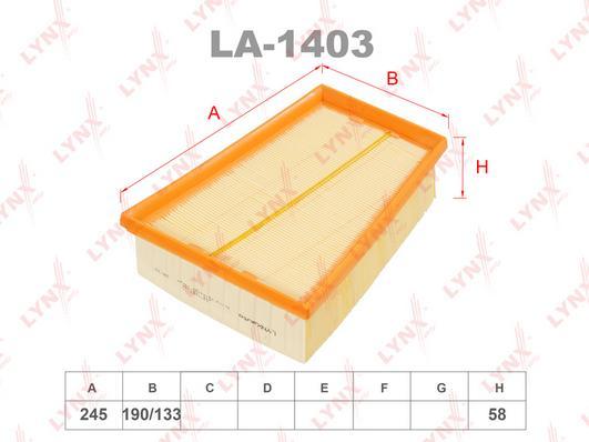 

Фильтр воздушный Lynx la1403 для Renault GRAND SCENIC II JM01 II, Megane II, Scenic II