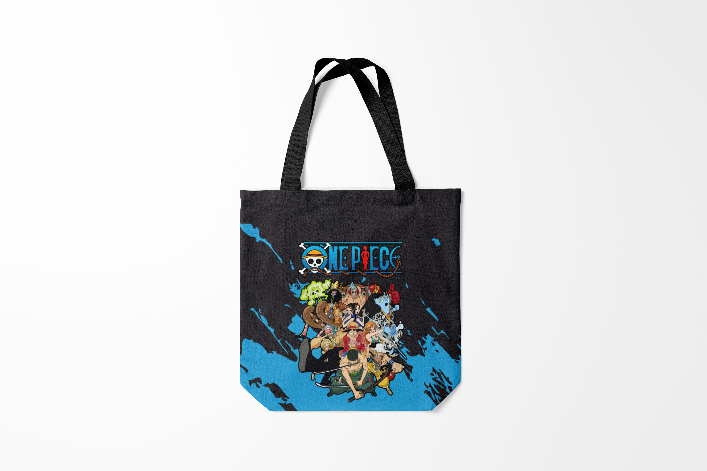 

Сумка шoппер унисекс Burnettie One Piece синий всплеск, черный, One Piece синий всплеск