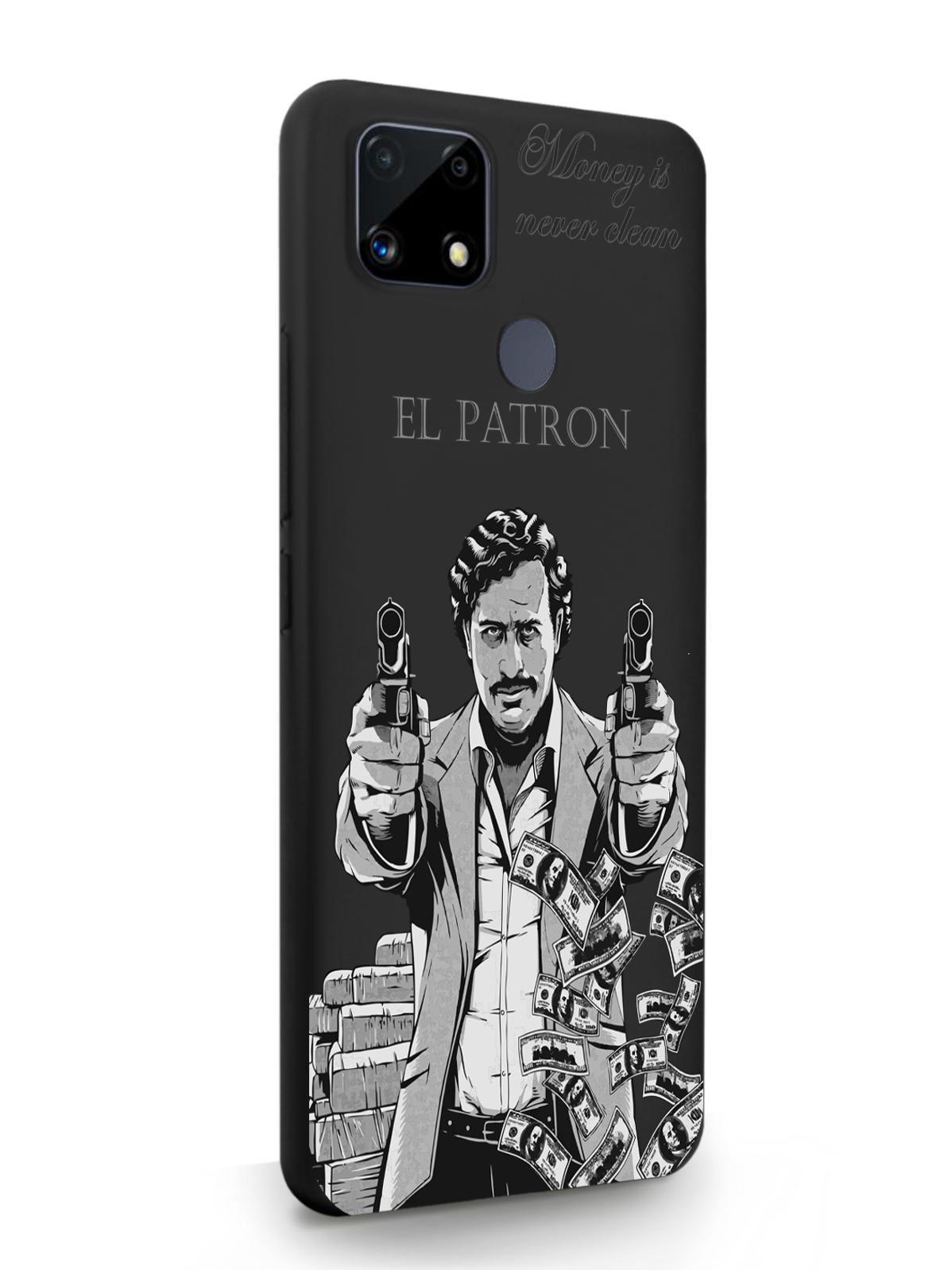 

Чехол MustHaveCase для RealMe C25s Пабло Эскобар черный, Серый;черный, RealMe C25s El Patron Pablo Escobar Пабло Эскобар