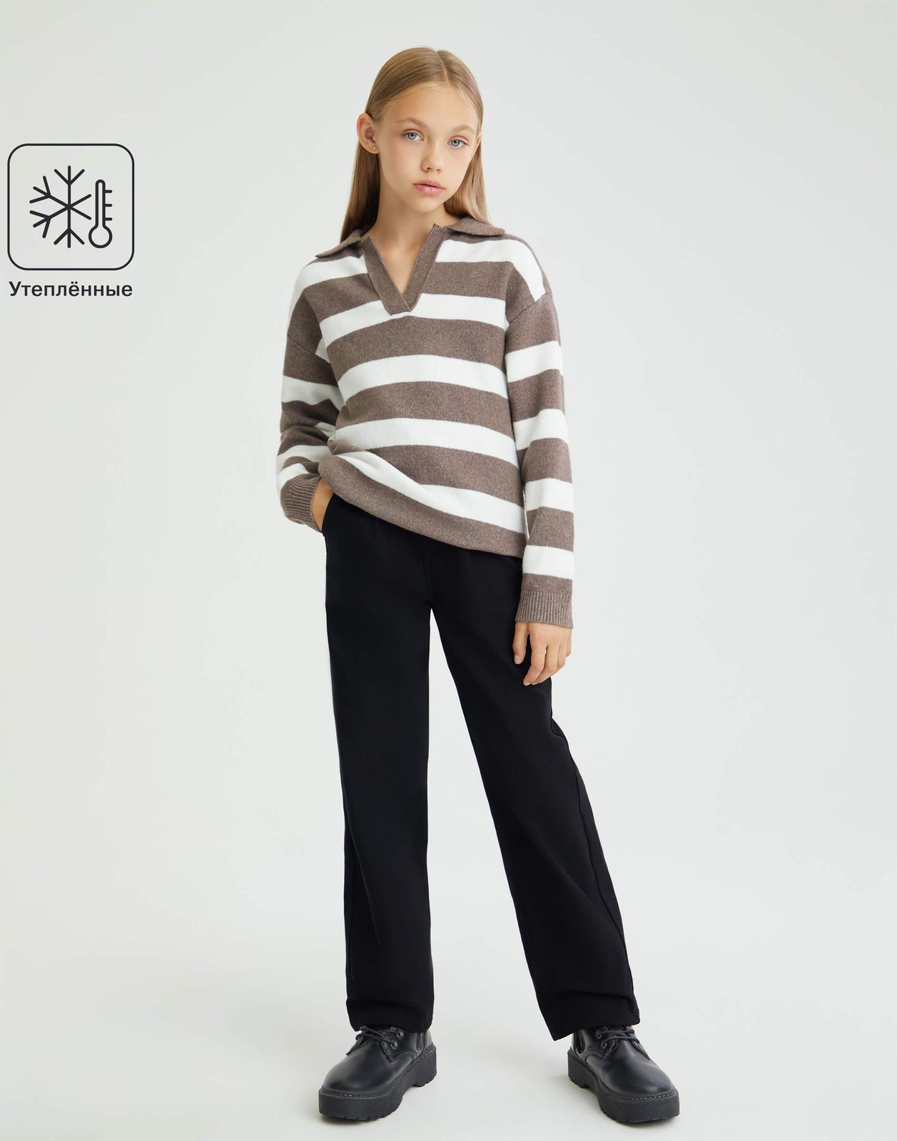 

Утепленные брюки для девочки Gloria Jeans GWB001424 черный 12-13л/158, GWB001424