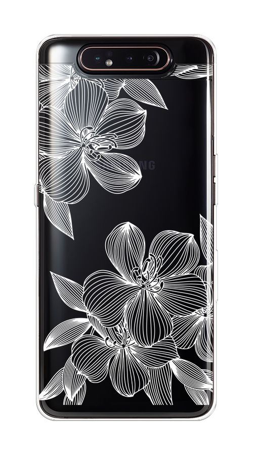

Чехол на Samsung Galaxy A80 "Крокус", Белый;прозрачный, 28350-1