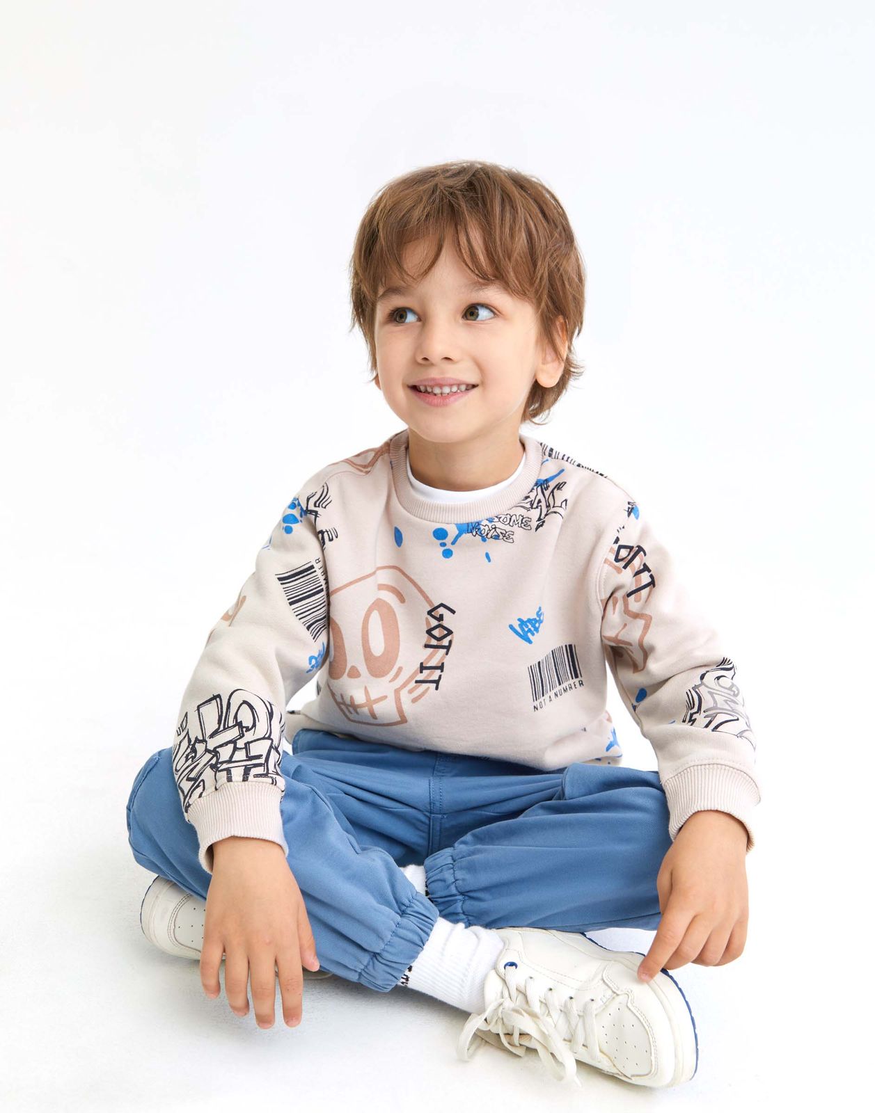 

Свитшот для мальчика Gloria Jeans BAC013405 бежевый 4-5л/110, BAC013405