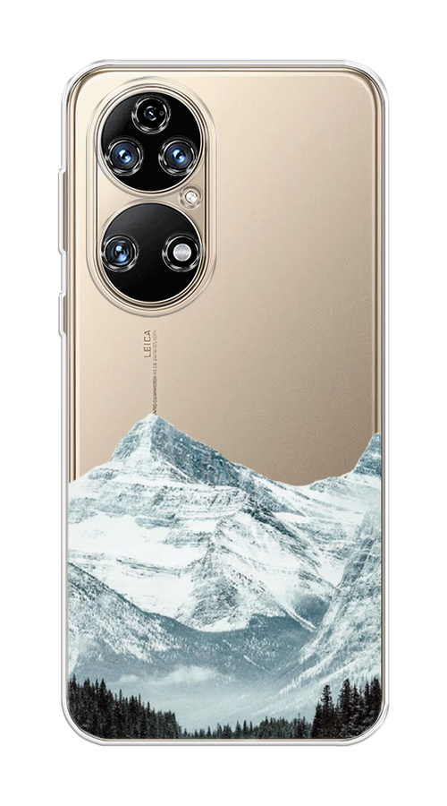 

Чехол на Huawei P50 "Горы арт 1", Белый;зеленый, 6104950-2