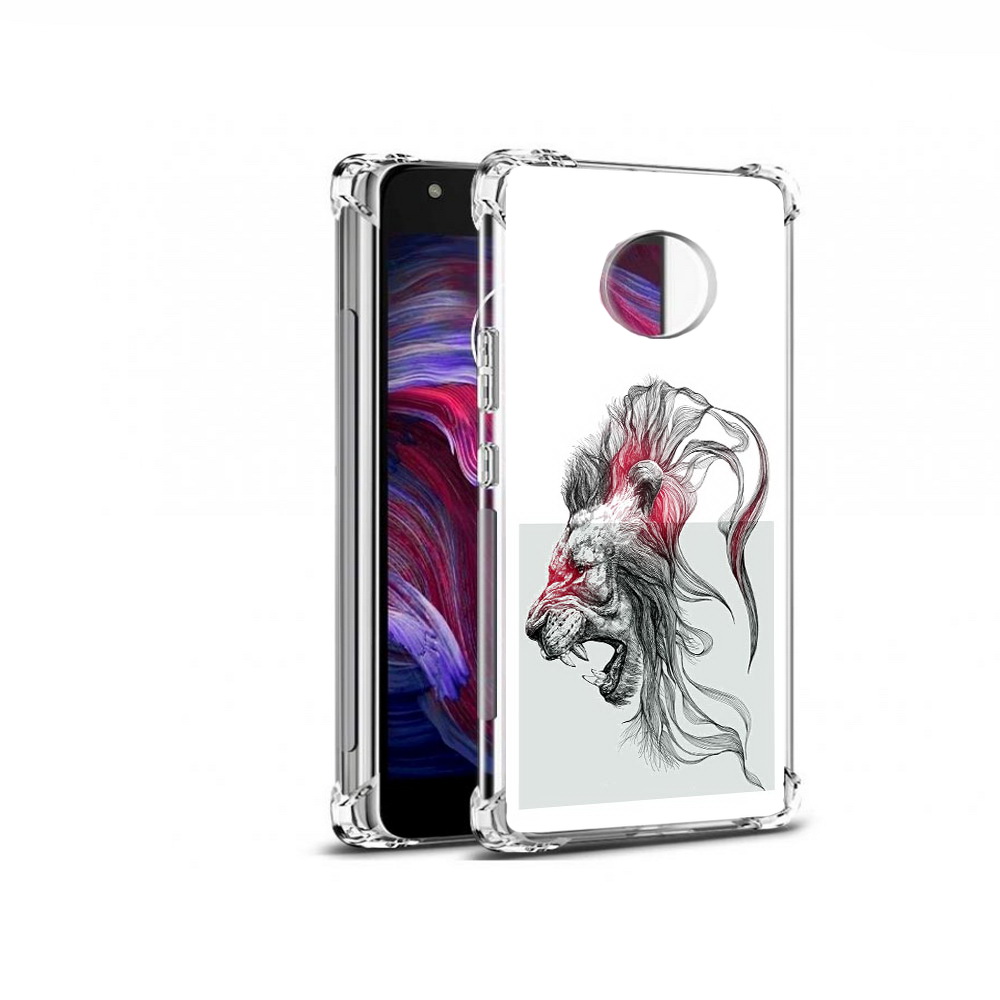 

Чехол MyPads Tocco для Motorola Moto X4 разъяренный лев (PT96319.371.576), Прозрачный, Tocco
