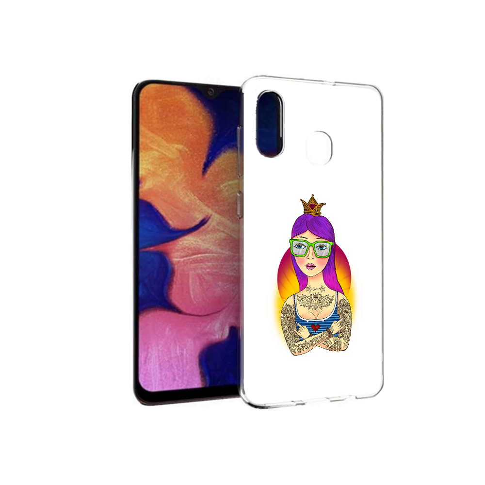 Чехол MyPads Tocco для Samsung Galaxy A30 девушка в татуировках с короной