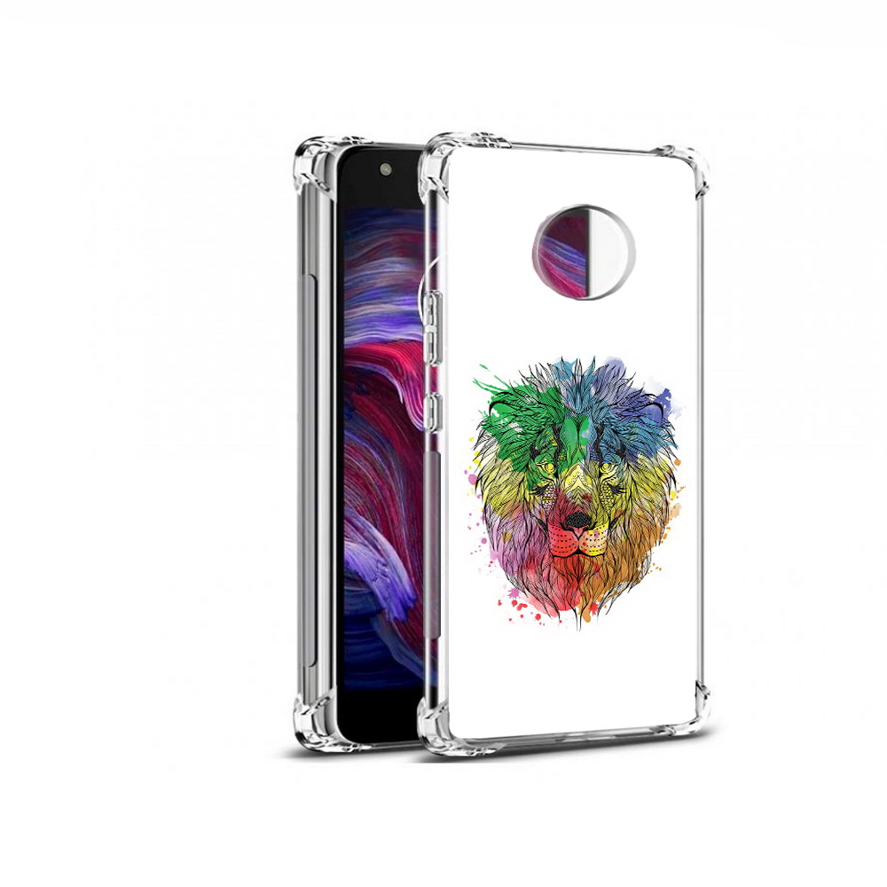 

Чехол MyPads Tocco для Motorola Moto X4 разноцветный гордый лев (PT96319.371.573), Прозрачный, Tocco