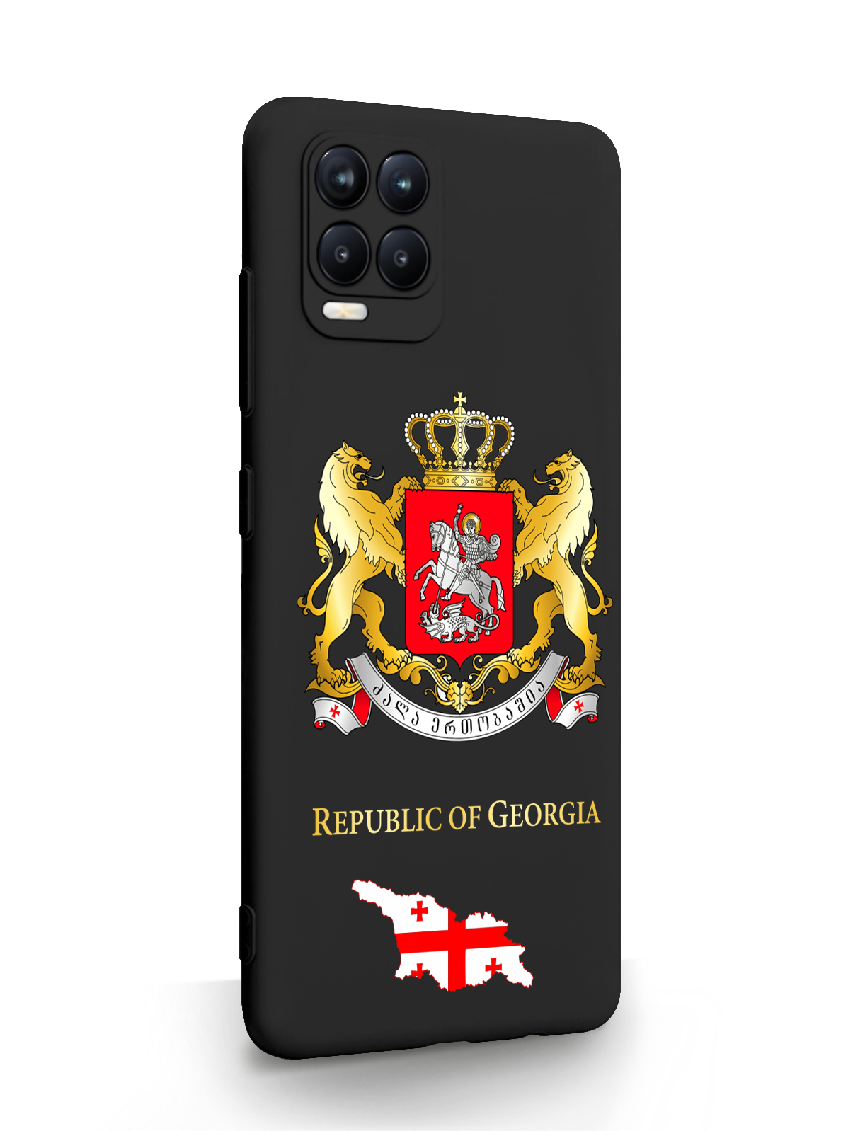 фото Чехол signumcase для realme 8 герб грузии черный