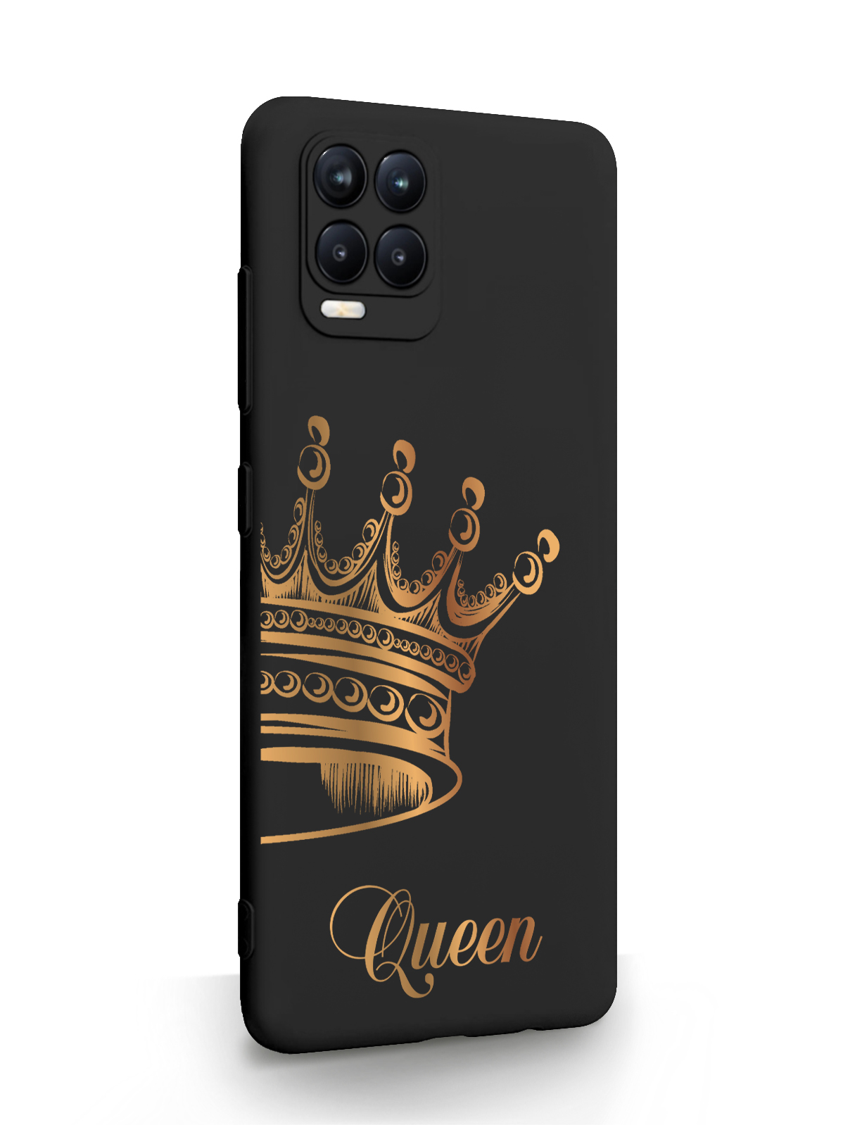 фото Чехол musthavecase для realme 8 парный чехол корона queen черный