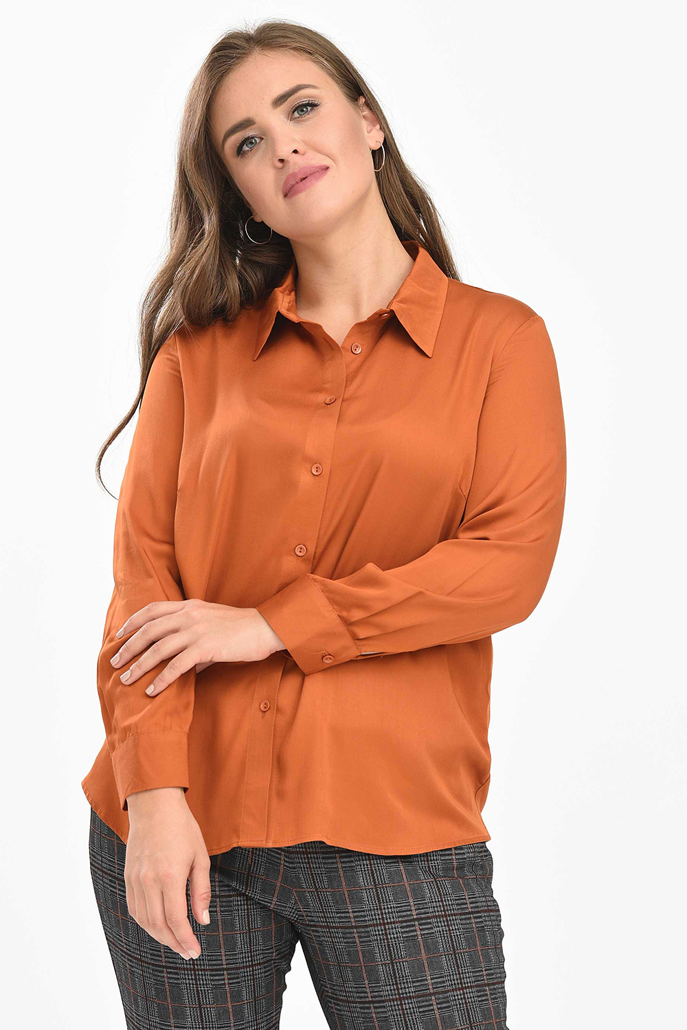 фото Рубашка женская svesta c2295 оранжевая 68 ru