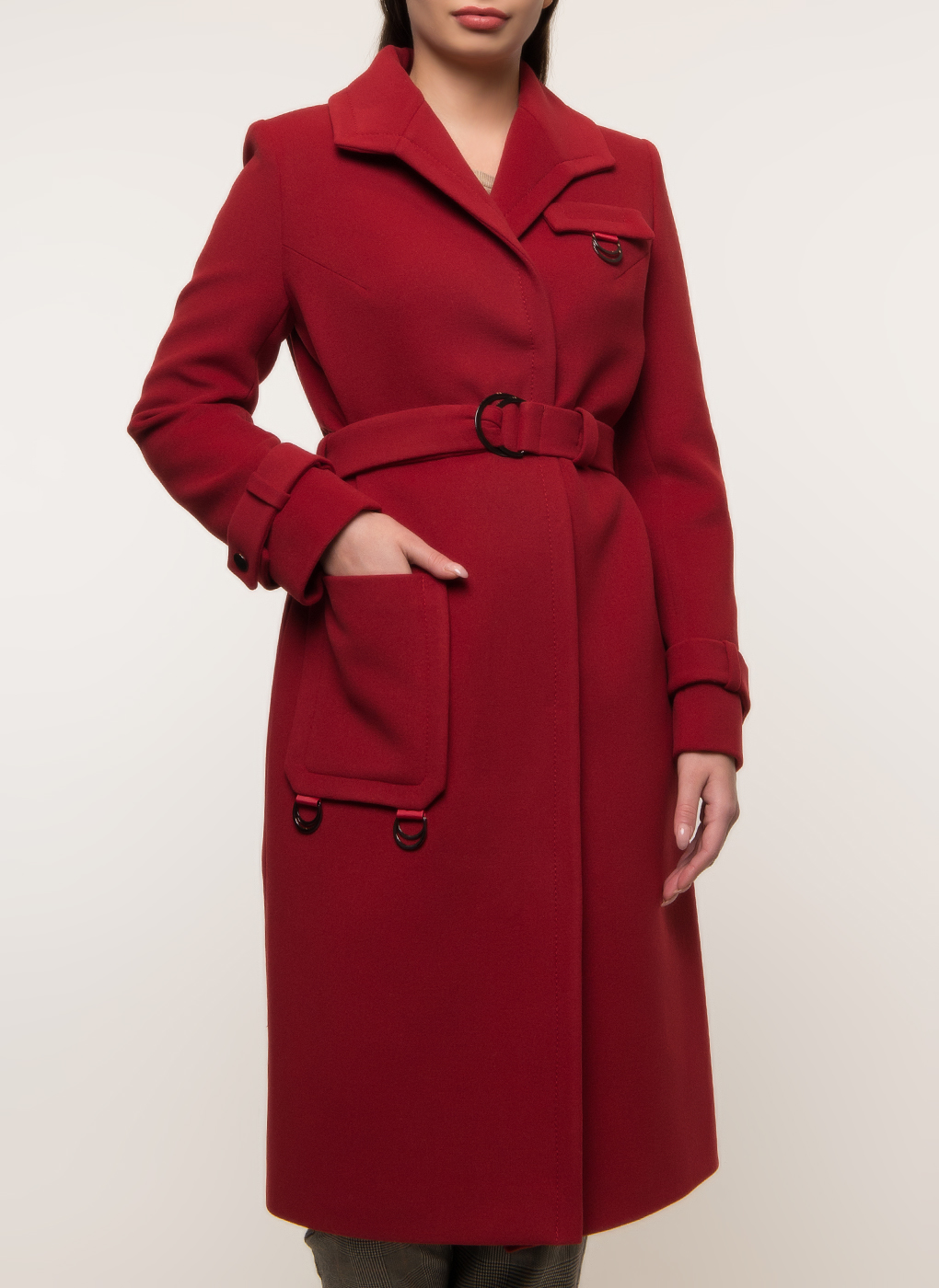 Пальто женское Каляев 45565 красное 46 RU