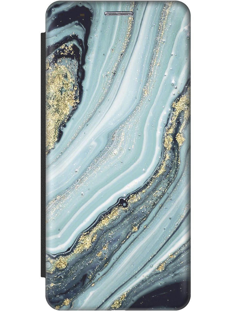 

Чехол-книжка на realme C21 "Зеленый мрамор" черный, Белый;зеленый, 8209