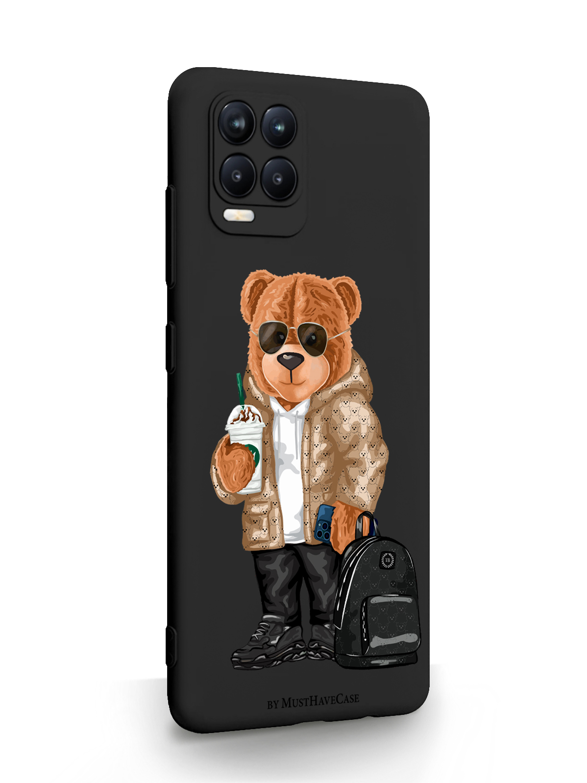 фото Чехол musthavecase для realme 8 tony style в очках черный