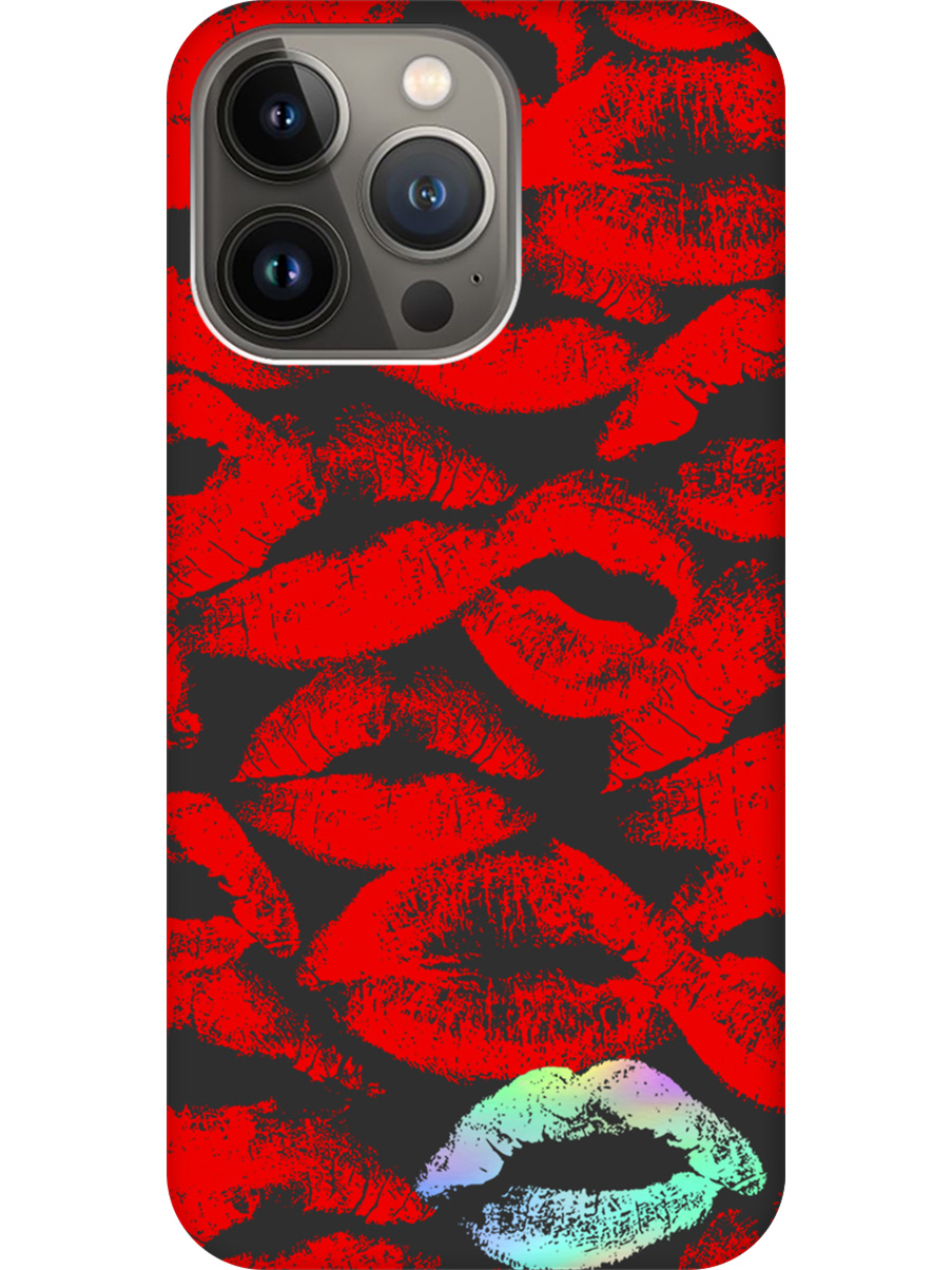 

Силиконовый чехол на Apple iPhone 14 Pro Max с принтом матовый черный 860062, Черный;красный;серебристый, 745400891