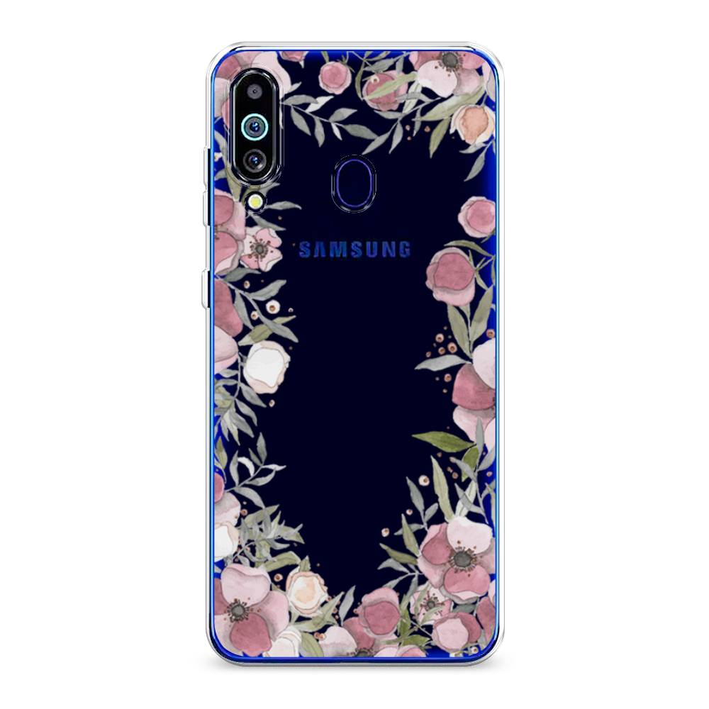 

Чехол Awog на Samsung Galaxy M40/A60 "Розовая цветочная рамка", Разноцветный, 28750-8