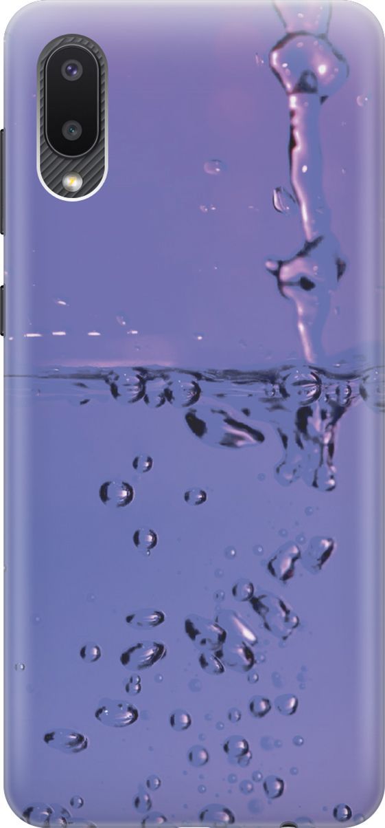 

Силиконовый чехол на Samsung Galaxy A02 "Капли на сиреневом", Синий;фиолетовый, 7029