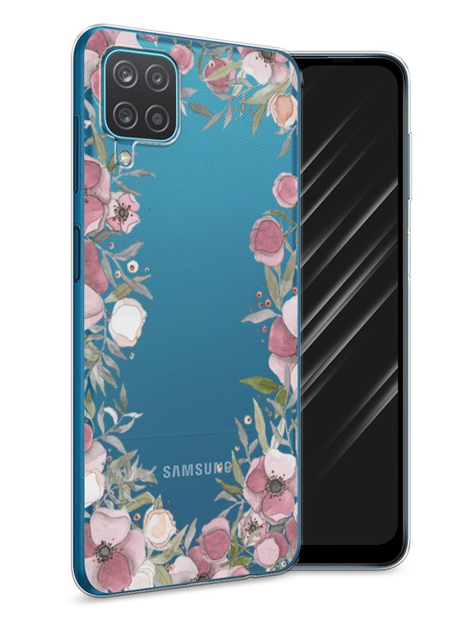 

Чехол Awog на Samsung Galaxy A12 / Самсунг A12 "Розовая цветочная рамка", Разноцветный, 2101650-8