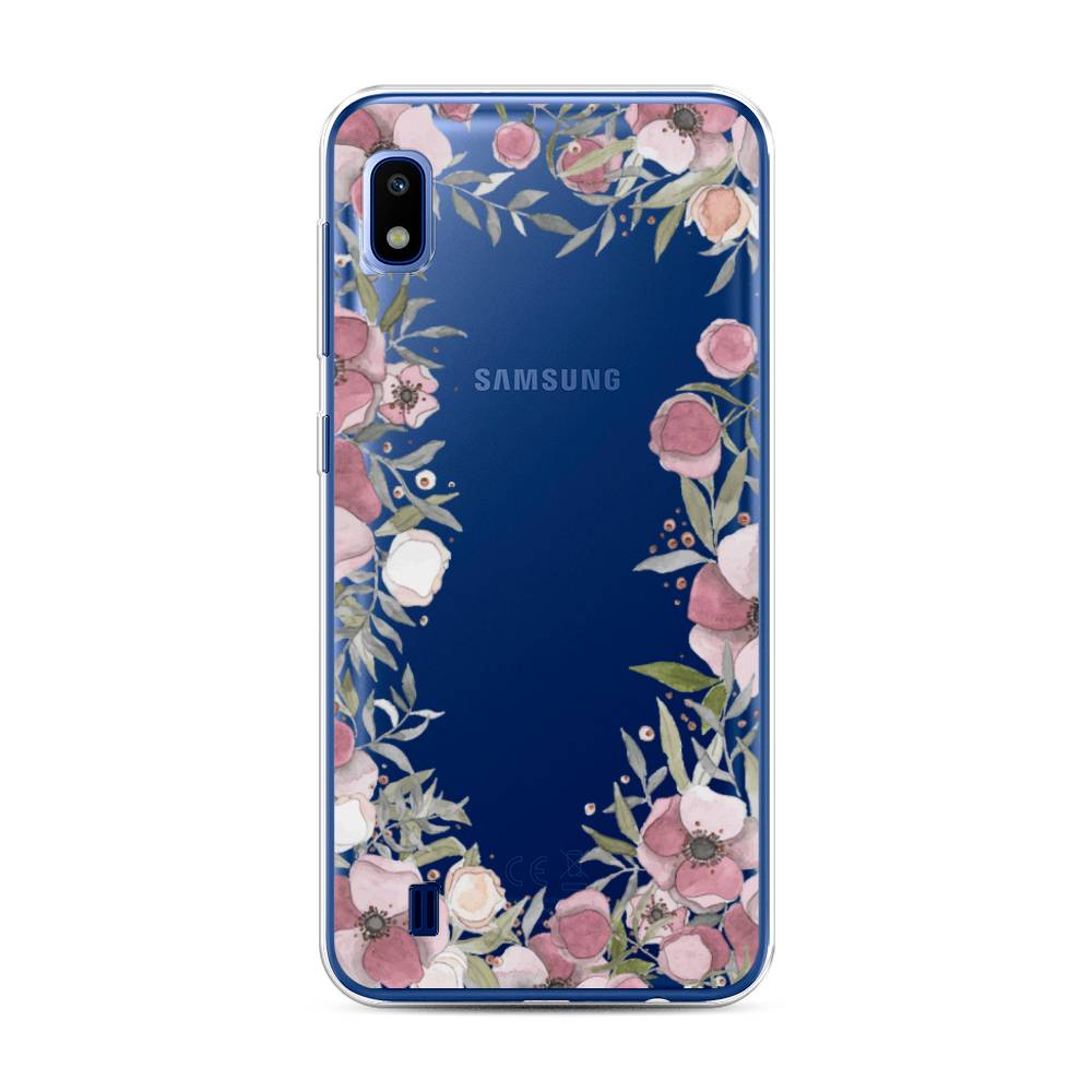 

Чехол Awog на Samsung Galaxy A10 "Розовая цветочная рамка", Разноцветный, 27950-8