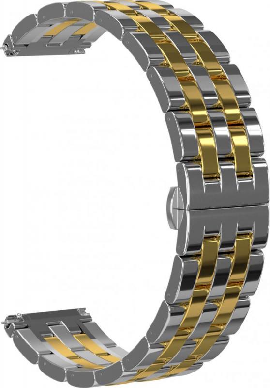 

Ремешок стальной Cuff 20 для Amazfit Bip S / Bip S Lite (Серебристо-золотистый)
