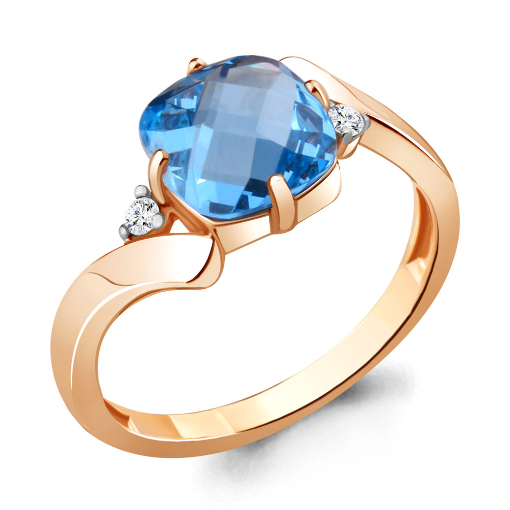 

Кольцо из серебра с фианитом Aquamarine Aquamarine 6922192А_925_з р, 6922192А_925_з