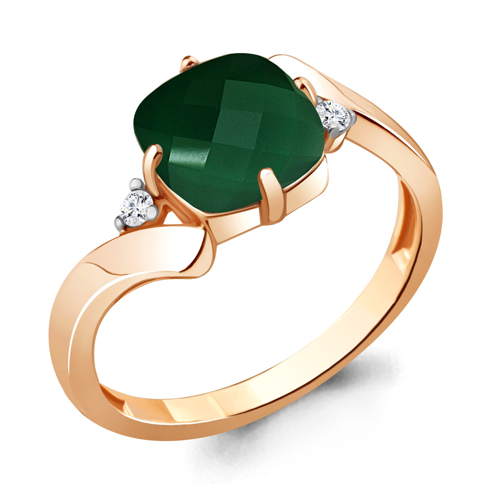 

Кольцо из серебра с агатом\фианитом Aquamarine Aquamarine 6922109А_925_з р, 6922109А_925_з