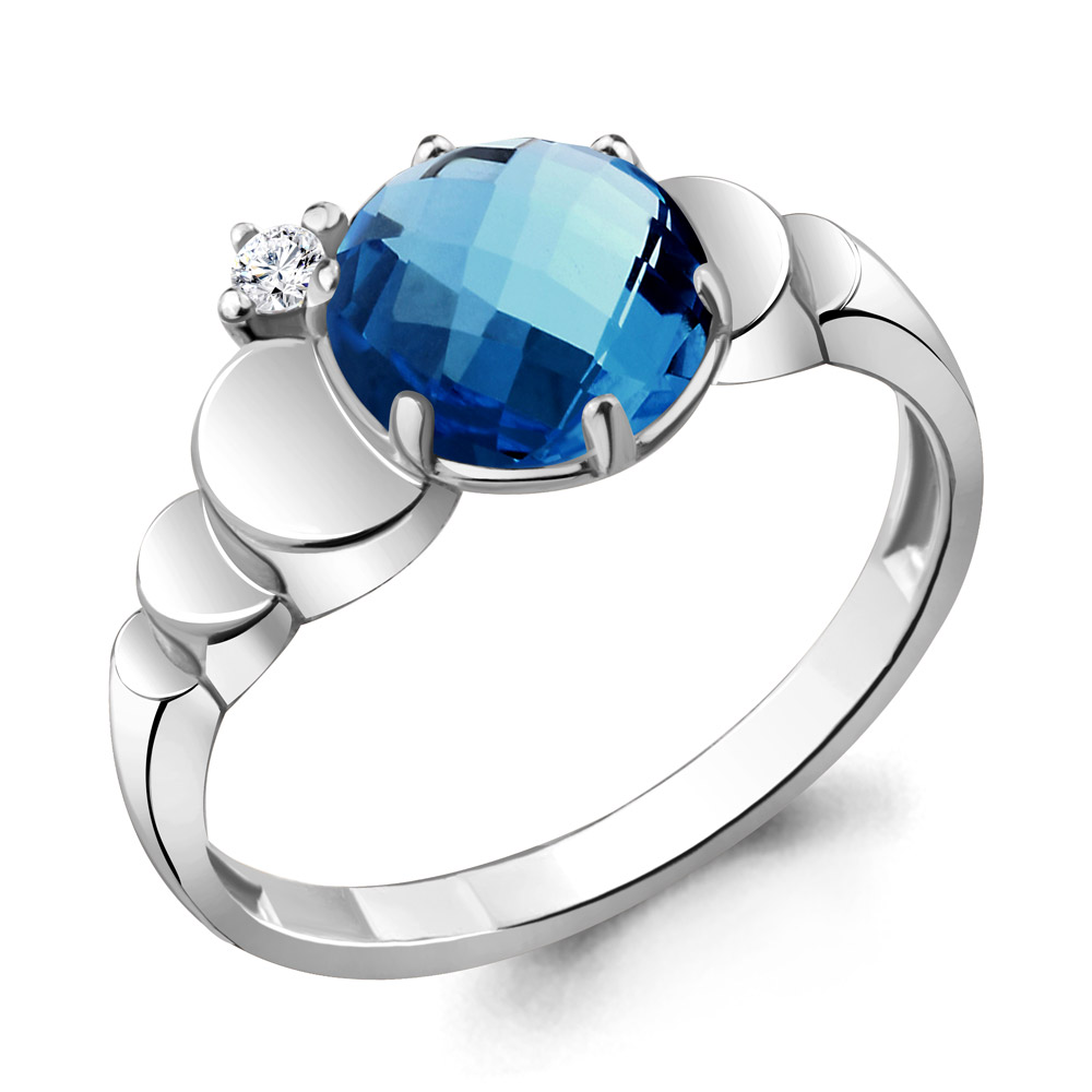 

Кольцо из серебра с фианитом Aquamarine Aquamarine 6921593А_925_р р. 19, 6921593А_925_р