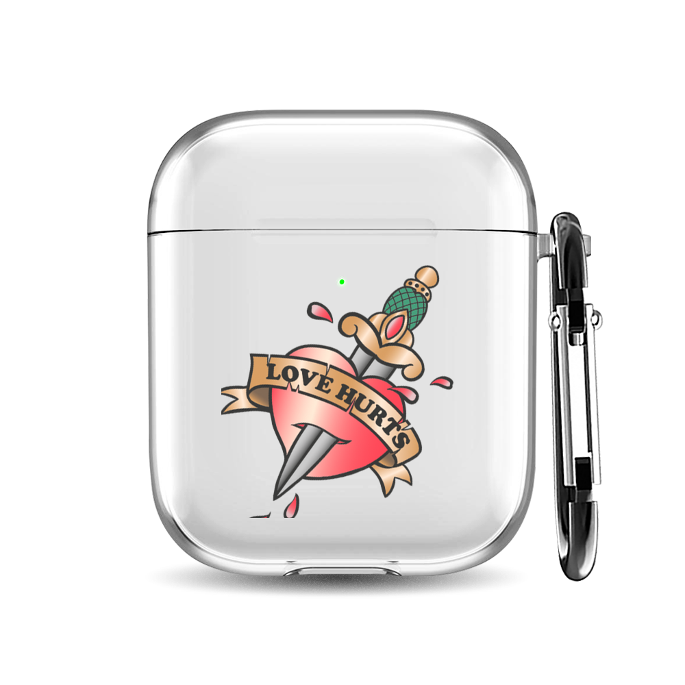 

Силиконовый чехол для наушников Airpods 1/2 "Love hurts", AIPC-410-9A-1