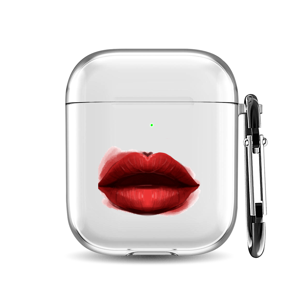 

Силиконовый чехол для наушников Airpods 1/2 "Fashion губы", AIPC-410-9A-1