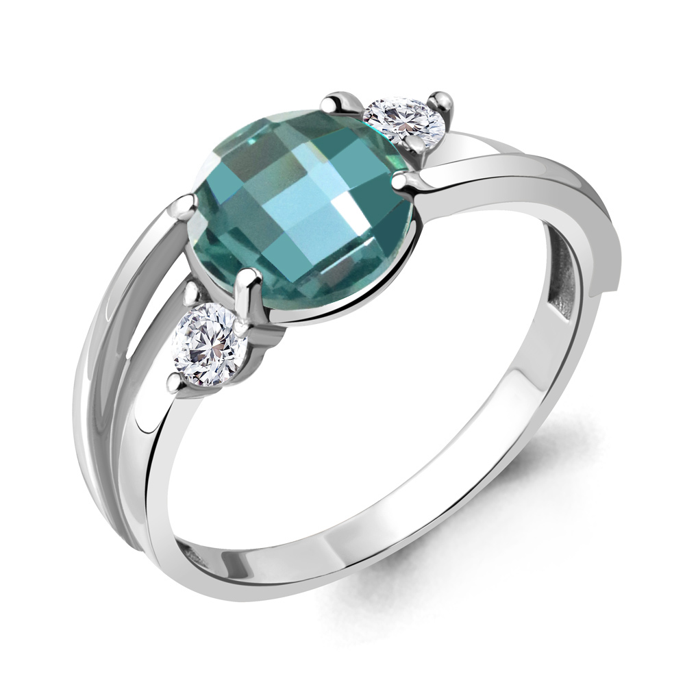 

Кольцо из серебра с фианитом Aquamarine Aquamarine 6921488А_925_р р. 18, 6921488А_925_р