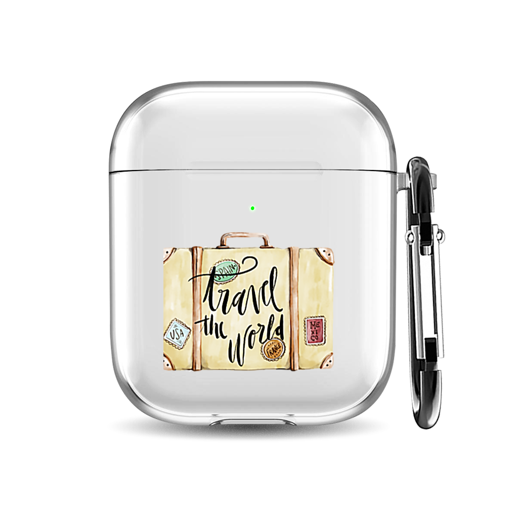 

Силиконовый чехол для наушников Airpods 1/2 "Travel the world bag", AIPC-410-9A-1