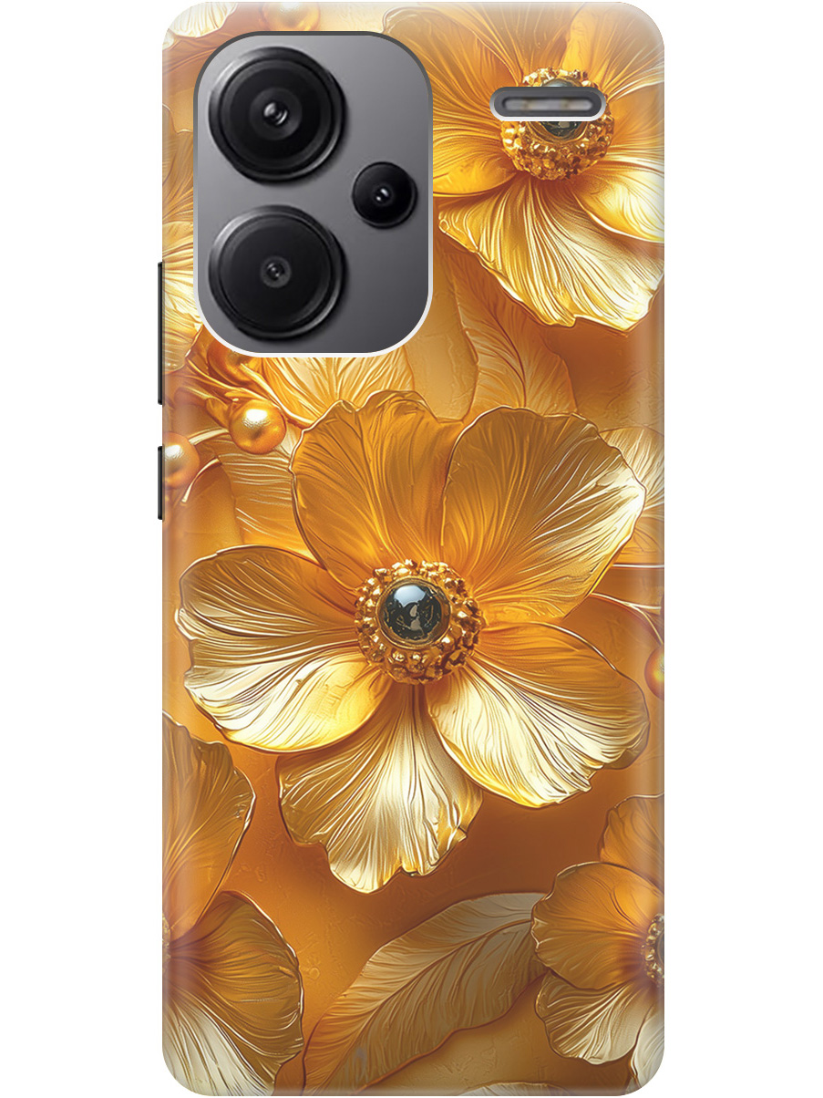 

Силиконовый чехол на Xiaomi Redmi Note 13 Pro + с принтом "Золотые цветы", Прозрачный;золотистый;черный, 776589223
