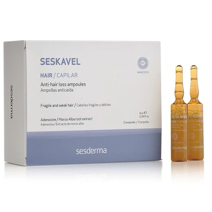 Средство в ампулах Sesderma Seskavel Anti-hair Loss Ampoules 12 шт x 8 мл alterna стайлинг спрей для объема на голову выше my hair my canvas soaring high volumizing blowout mist