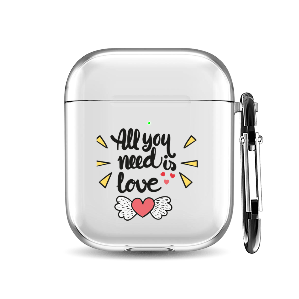 

Силиконовый чехол для наушников Airpods 1/2 "Надпись all you need is love", AIPC-410-9A-1