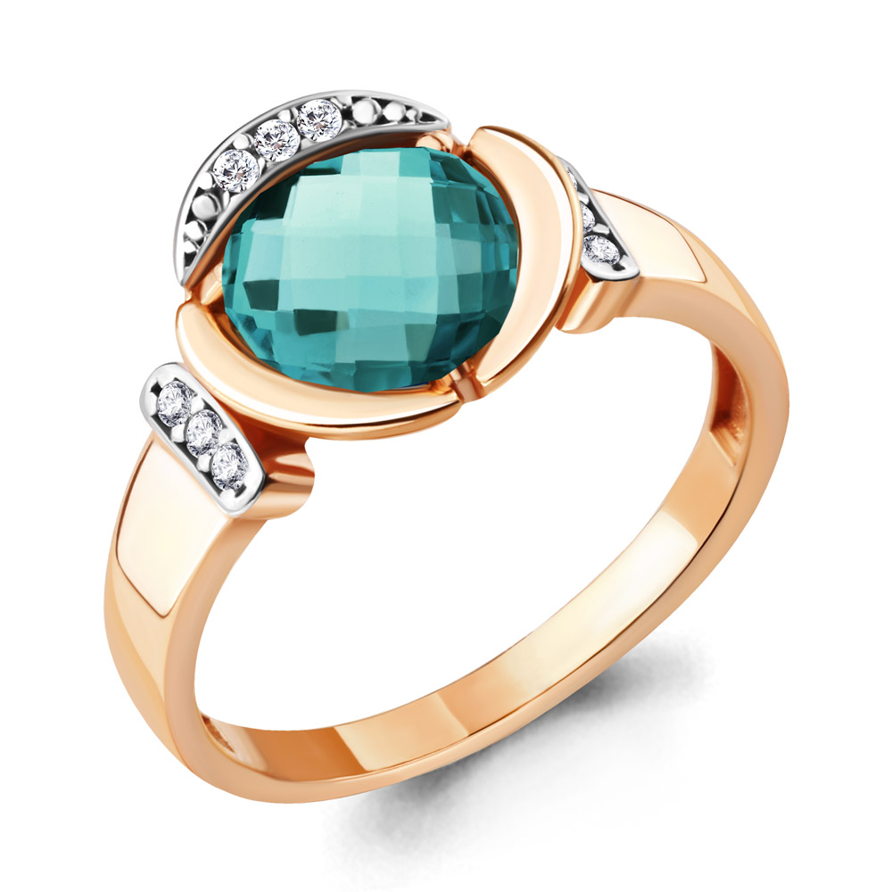 

Кольцо из серебра с фианитом Aquamarine Aquamarine 6921088А_925_з р, 6921088А_925_з
