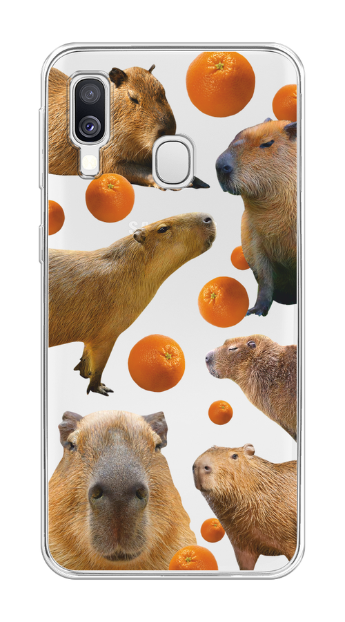 

Чехол на Samsung Galaxy A40 "Капибара и апельсины", Бежевый;оранжевый, 28050-1