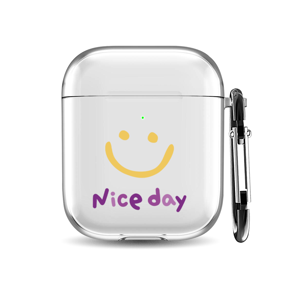 

Силиконовый чехол для наушников Airpods 1/2 "Nice day to smile", AIPC-410-9A-1