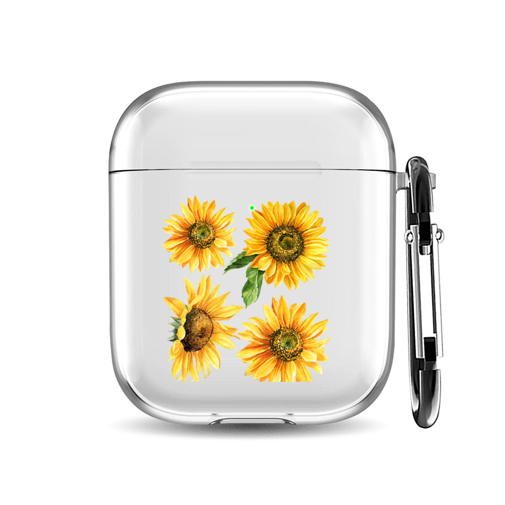 

Силиконовый чехол для наушников Airpods 1/2 "Свежие подсолнухи", AIPC-410-9A-1