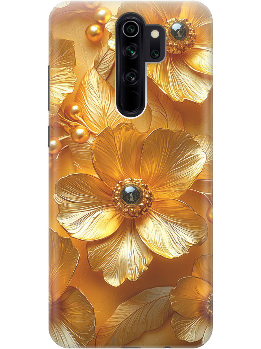 

Силиконовый чехол на Xiaomi Redmi Note 8 Pro с принтом "Золотые цветы", Прозрачный;золотистый;черный, 721936323