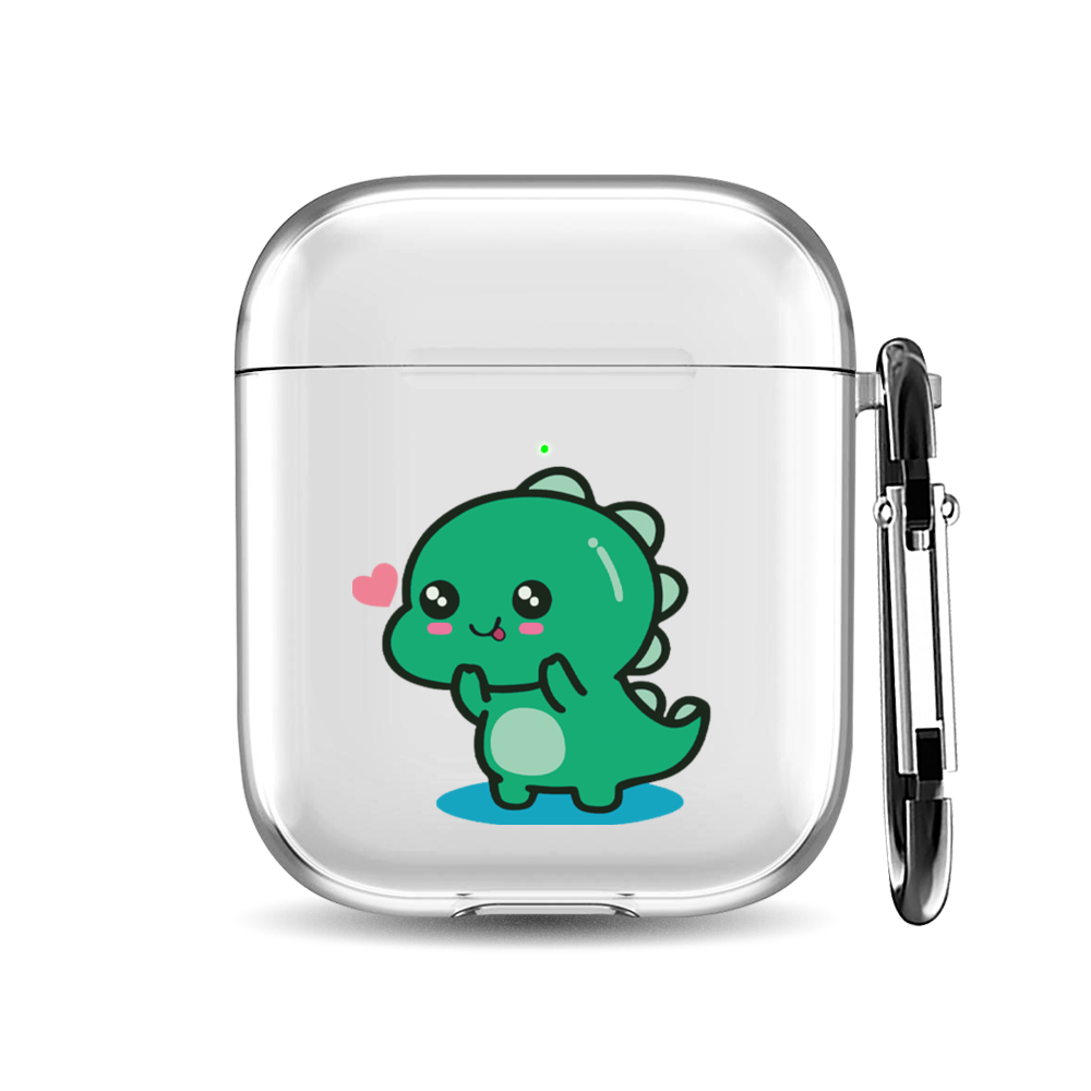 

Силиконовый чехол для наушников Airpods 1/2 "Смущённый динозаврик", AIPC-410-9A-1