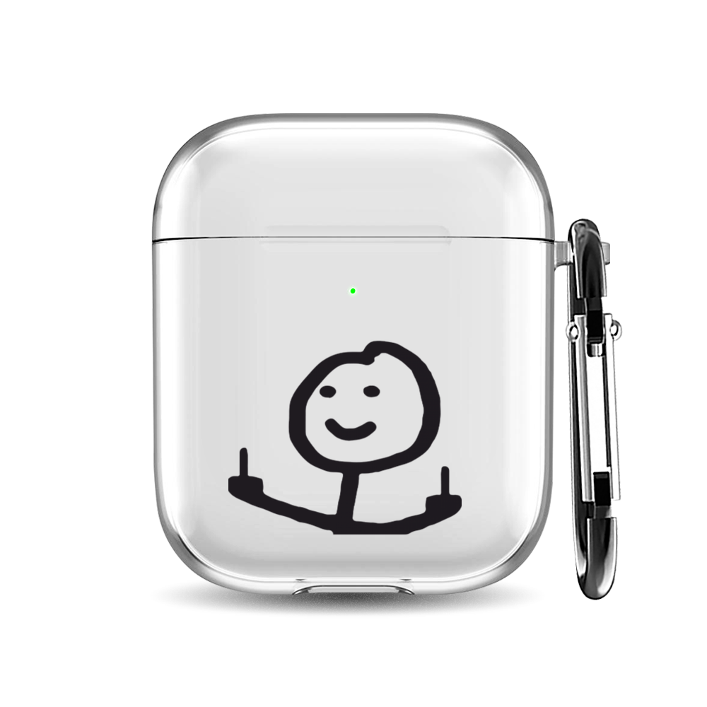 

Силиконовый чехол для наушников Airpods 1/2 "Неприличный жест двойной", AIPC-410-9A-1
