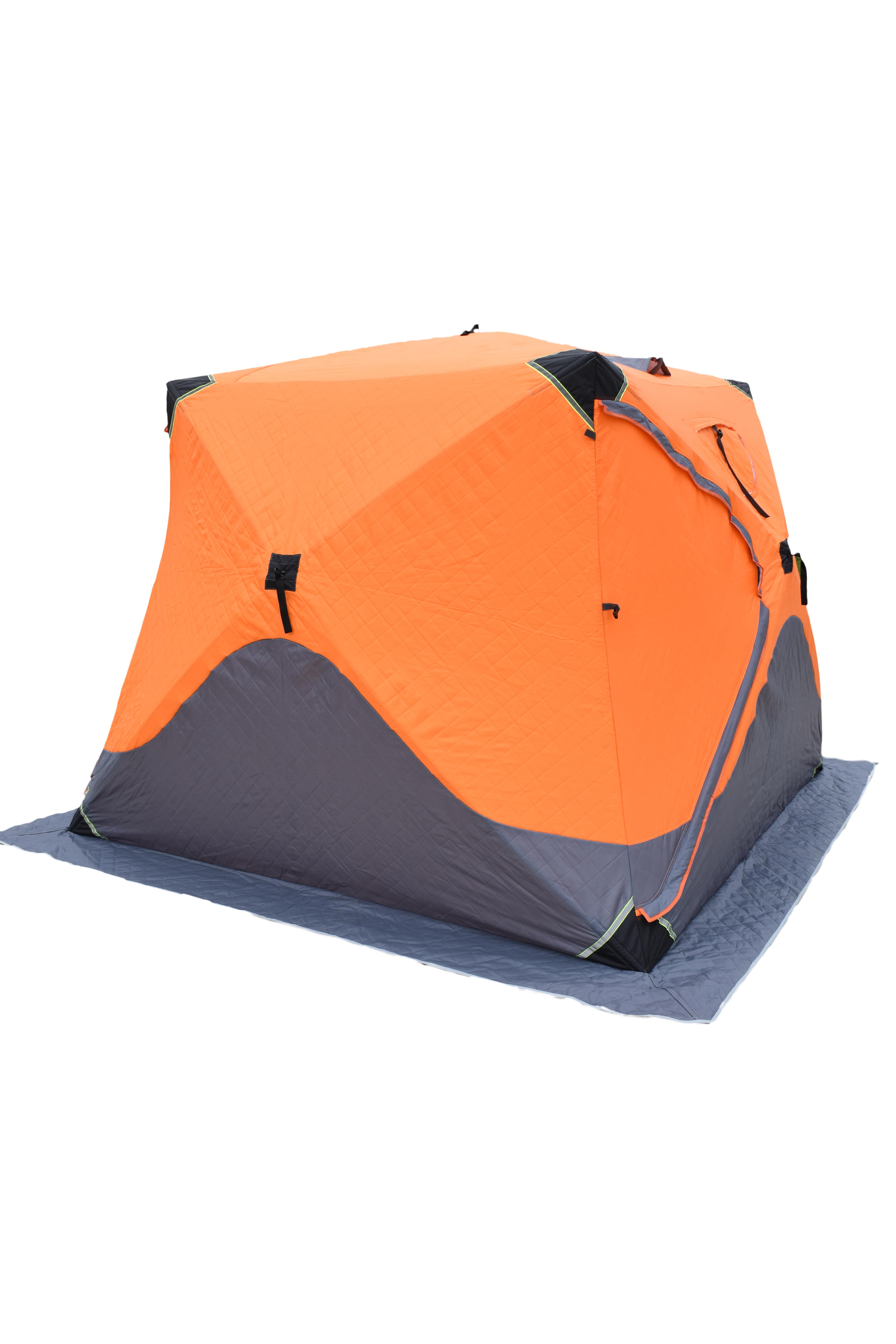 Палатка-куб Trek Tour для зимней рыбалки, серо-оранжевый 240х240х195