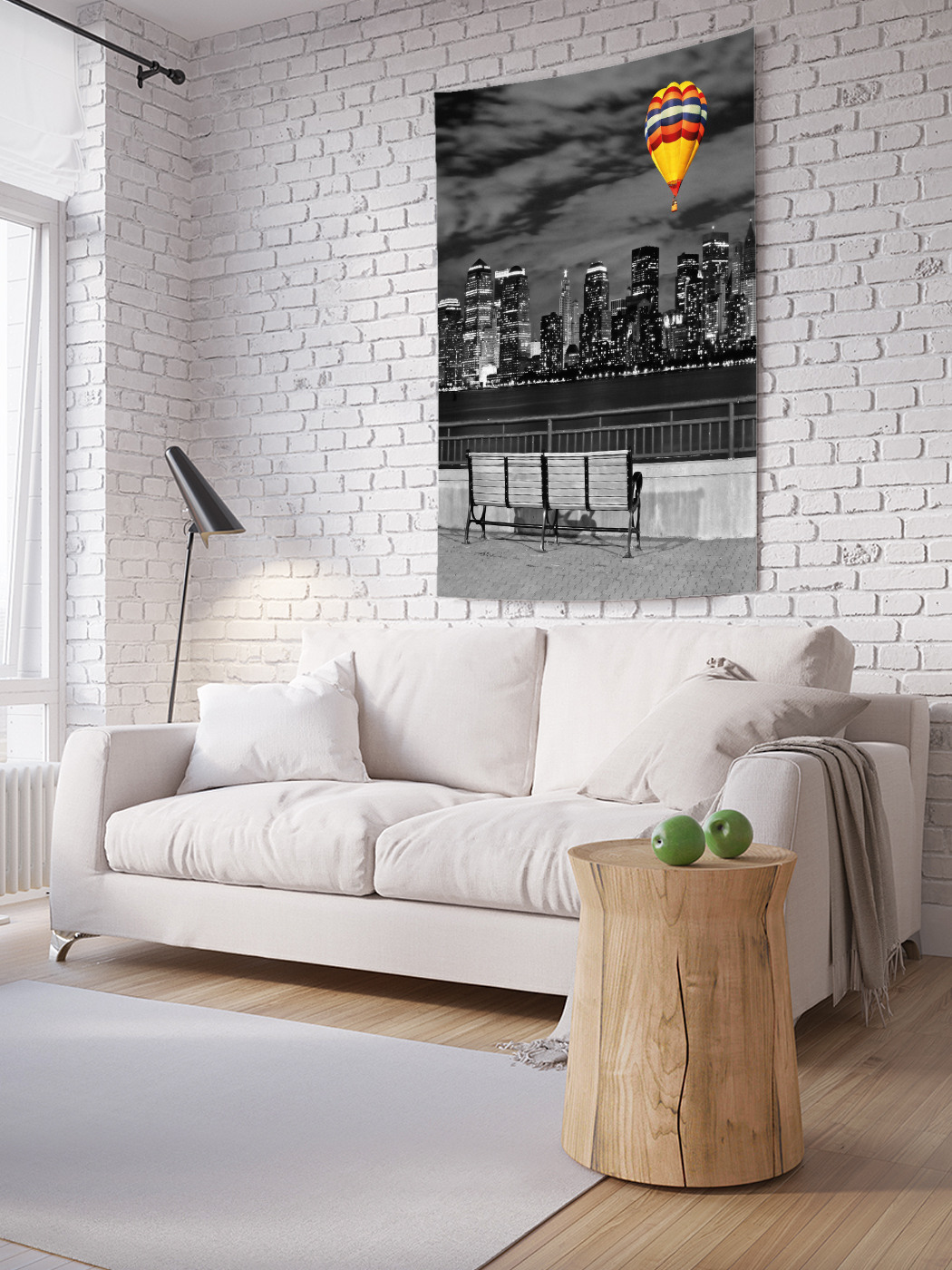 

Вертикальное фотопанно на стену JoyArty Шар над городом 100x150 см, Шар над городом
